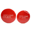 Avon Vive Como Un Jefe Button + Compact Pocket Mirror Set (Red)